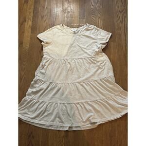 Time & Tru Women's Tiered Knit Dress Large, in Oatmeal/Offwhite